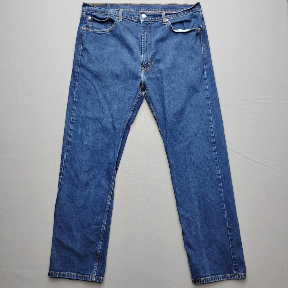 Levis 505 Regular Fit Mens Jeans Blue Denim Straight Leg 40x32 Stretch 005051563